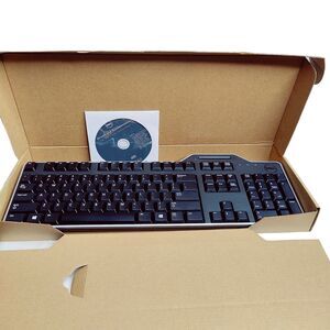Dell‎ Black USB Wired Keyboard Smart Card Reader Software CD KB813 Open Box